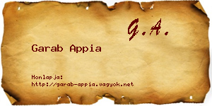 Garab Appia névjegykártya
